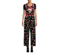 Combinaison de Noël élégante pour femme - Sans manches - En velours - Jambe large - Pantalon - Combinaison de Père Noël - Robe en cuir, Rose, M