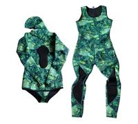 Combinaison de plongée Combinaison Camouflage 3,0 mm, Ensemble de 2 pièces for la plongée, pêche sous-Marine(MY164,S)