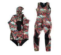 Combinaison de plongée Combinaison Camouflage 3,0 mm, Ensemble de 2 pièces for la plongée, pêche sous-Marine(MY163,S)