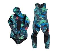 Combinaison De PlongéE Combinaison Camouflage 3,0 mm, Ensemble de 2 pièces for la plongée, pêche sous-Marine(MY024,3XL)