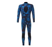 Combinaison de plongée Combinaison de Camouflage 3mm, Manches Longues, Fission à Capuche, 2 pièces en néoprène Submersible for Hommes, Garde au Chaud, plongée sous-Marine(3MM-wmt01210-Blue,L)