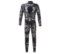 Combinaison de plongée Combinaison de Camouflage 3mm, Manches Longues, Fission à Capuche, 2 pièces en néoprène Submersible for Hommes, Garde au Chaud, plongée sous-Marine(3MM-wmt01210-Green,L)