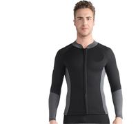 Combinaison De PlongéE Combinaison de plongée en néoprène for Femmes et Hommes, 1.5mm, Veste, Haut Fendu, Manches Longues, Combinaison apnée Surf(BSM2001-BG,S)