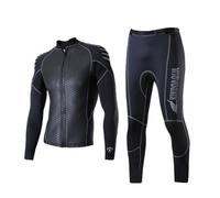 Combinaison De Plongée Homme Combinaison Triathlon Neoprene 3Mm Combishort Chasse sous Marine Short Surf Protection Bain Natation Grande Taille Maillot Long Plongee Trifonction Zip 7Mm Couche Eau 2XL