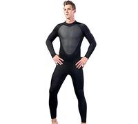 Combinaison de Plongée Homme Hiver 3mm Néoprène Ultra Stretch Complètes Wetsuit Une Pièce Imperméable à Manches Longues Combinaison de Plongée Black-5XL