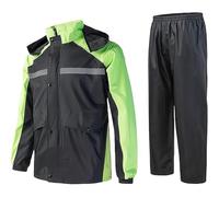Combinaison de pluie pour homme - Deux pièces - Veste de pluie et pantalon de pluie - Imperméable - Coupe-vent - Vêtement de pluie - Pour l'extérieur - Vélo - Survêtement de sport, vert, XL