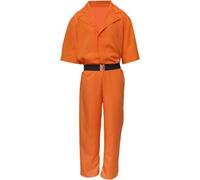 Combinaison De Prisonnier pour Adultes, Imprimé Lettres, Costume De Condamné, Fermeture Éclair, Manches Longues, Col À Revers, Tenue De Prison, Halloween, Cosplay, Fête