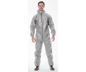 Combinaison de protection 3M 4570, grise, type 3/4/5/6, taille M, extrêmement robuste, coutures scellées, double fermeture éclair, matériau léger et souple, taille M x1 morceau