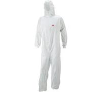 Combinaison de protection 3M 4540+, blanc+bleu, type 5/6, taille XL, robuste, ne peluche pas, coutures renforcées, matériel SMMMS, respirant, fermeture éclair à décoller, manchettes tricotées x1 morce