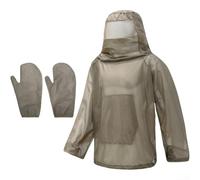 Combinaison de protection apiculture, extérieur en maille respirante avec capuche, masque et gants de protection (A)