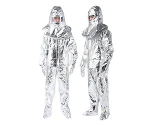 Combinaison de protection contre le rayonnement thermique, Combinaison composite en feuille d'aluminium 500/1000 ℃, Destinée aux opérations de sauvetage(1000℃,XX-Large)