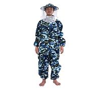 Combinaison de protection professionnelle pour apiculture, combinaison intégrale pour apiculteur avec chapeau rond et poignets élastiques, tissu en mélange coton respirant pour (XXL)