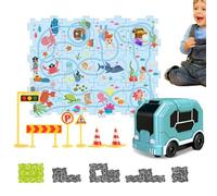 Combinaison de puzzles et de pistes, jeux de pistes de puzzle - Jeu de wagons ferroviaires puzzle pour enfants,Nouveauté puzzle créatif interactif avec des pistes de voiture pour l'anniversaire de r