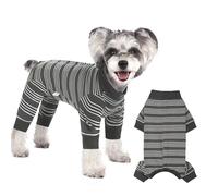 Combinaison de récupération chirurgicale pour Chien avec Manches et Jambes Longues,Combinaison pour Chien avec Fermeture éclair,Alternative Collier Électronique à Cône,Anti-Léchage (Gris, L)