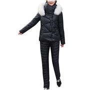 Combinaison de Ski 2 pièces pour Femme - Combinaison de Neige pour Femme - Imperméable - Veste de Snowboard - Fluffy - Épaisse - Manteau en Duvet - pour Le Ski Veste Vêtements de Ski Pas Cher