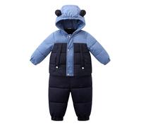 Combinaison De Ski Bébé 0-24 Mois Chaud Fleece Fermeture Veste Habit De Neige Rembourré Étanche Coupe-Vent 0-12 Mois Nouveau-Né Ensemble Survêtement