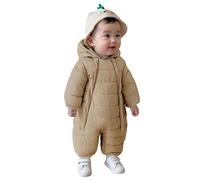 Combinaison De Ski Bébé 0-24 Mois De Neige Polaire Chaud Doublé Hiver Body Veste Rembourré Couleur Unie Étanche avec Gants Coupe-Vent Encapuchonné Nouveau-Né Outwear