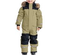 Combinaison de Ski Enfant Combinaison Neige Imperméable Coupe-Vent Doudoune Hiver Chaude Veste de Ski Une Pièce Ensemble à Capuche Zippé Vêtements D'extérieur Softshell pour Filles Garçons