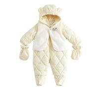 Combinaison de Ski Enfant Combinaisons de Neige Hiver Barboteuses à Capuche Duvet Fille Garçon Doudoune à Capuche avec Manches Longues Veste Étanche Amovible Col de Fourrure Coupe-Vent Tenues