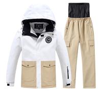 Combinaison de Ski Enfant Manteau et Pantalons Epaisse Imperméable Coup Vent pour Fille Garçon Vêtements de Neige Tenue de Ski Imperméable Combinaisons de Neige pour 3-12 ans Cadeau