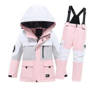 Combinaison de Ski Enfants, Ensemble de Ski Hiver Veste et Pantalon de Ski Vêtements Résistant à Neige pour Garçons Filles Coupe-Vent Imperméable 2PCS Ensemble de Ski Hiver 3-12 Ans