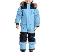 Combinaison de Ski Enfants garcon filles Ensembles de Neige Bébé Doudoune à Capuche Pantalons Salopettes Zippé Fourrure Amovible Veste en Duvet Hiver Chaud Tenue Plein Air pour 1-5 Ans