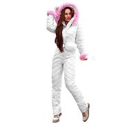 Combinaison de ski imperméable doublée en polaire pour femme, combinaison de ski une pièce pour sports de plein air, combinaison isolée avec doublure en polaire, combinaison de neige tout-en-un