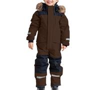 Combinaison de ski isolée robuste pour les enfants plus grands, coupe-vent toutes saisons avec doublure thermique pour les aventures en plein air froides extrêmes et hivernales., café, 6-7 ans
