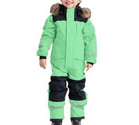 Combinaison de ski isolée robuste pour les enfants plus grands, coupe-vent toutes saisons avec doublure thermique pour les aventures en plein air froides extrêmes et hivernales., vert, 6-7 ans