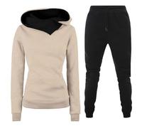 Combinaison de sport pour femme élastique respirant survêtement sport sport décontracté sweat à capuche et pantalon de jogging élégant complet deux pièces hiver gymnastique couleur unie ensemble