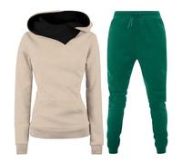 Combinaison de sport pour femme élastique respirant survêtement sport sport décontracté sweat à capuche et pantalon de jogging élégant complet deux pièces hiver gymnastique couleur unie ensemble