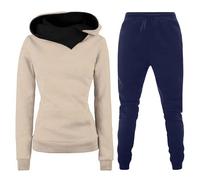 Combinaison de sport pour femme élastique respirant survêtement sport sport décontracté sweat à capuche et pantalon de jogging élégant complet deux pièces hiver gymnastique couleur unie ensemble
