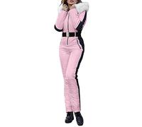 Combinaison de Sports de Plein air d'hiver pour Femmes 'avec col Amovible Sports de Plein air Combinaison de Ski à glissière Vestes pour Femmes Polaire