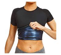 Combinaison De Sudation for Homme, Vêtement Amincissant, Haut, Gilet, Entraînement, Fitness, Gym, Manches Courtes(Women,S)
