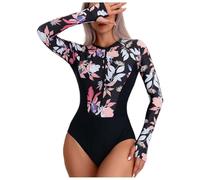 Combinaison de surf en néoprène pour femme - Ensemble tankini élégant - Manches longues - Ultra stretch - Noir, Noir-a, L