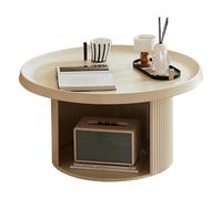 Combinaison de Table Basse Créative, Petite Table D'appoint avec Espace de Rangement, Cadre en Acier Au Carbone, Structure Stable, Convient Au Salon, Au Balcon, Au Bureau(White,Large)
