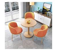 Combinaison de table et de chaise de balcon pour salon, cuisine, table à manger nordique 1 table 3 chaises café table de loisirs (couleur : bleu) (orange)