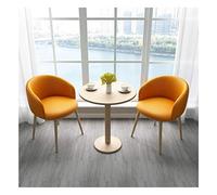 Combinaison de table et de chaise de négociation nordique, bureau, café, magasin de thé, balcon, maison, petite table ronde, bureau, salon, bar d'affaires (couleur : marron foncé) (couleur : marron