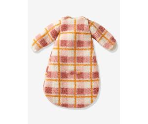 Combinaison de transport en sherpa CARREAUX rose / écru 18/24M