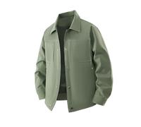 Combinaison de travail grande taille veste cargo pour homme cardigan boutonné veste moto blazer sport trench homme noir manches longues automne ligne brillante, vert clair, L