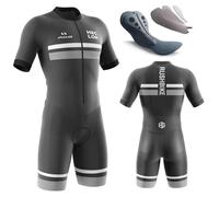 Combinaison de Triathlon pour Homme,Combinaison de Cyclisme à Manches Courtes pour Homme,Pro Trifonction Manches Courtes Triathlon Plus Proche pour Le Racing Tri Suit (TYP-11,L)