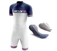 Combinaison de Triathlon pour Homme＋Professionnel de compétition Rembourré-Trisuit léger Courtes Manches pour Duathlon,Natation,Cyclisme,Course de vélo,vêtements de Cycliste (TYP-2,5XL)