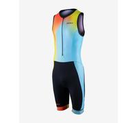 Combinaison de triathlon Zone3 Activate+ sans manches bleu jaune orange - XXL