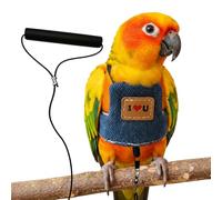 Combinaison de Vol pour Oiseaux, Gilet pour Perroquet Léger Anti-Fuite avec Laisse de 2 m, Harnais Perruche en Jean Ajustable Auto-agrippante, pour Promenade, Entraînement et Événement