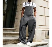 Combinaison décontracté noire à bretelles pour hommes, pantalon salopette polyvalent et à la mode, printemps à été, été, vacances, vintage, sortie, fête, festival, cadeau pour mon petit ami, entraînem