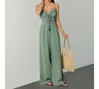 Combinaison décontractée de vacances pour femmes, couleur unie, décor à franges, vert, Noël, vacances d'été, resort, pour femmes grandes Tall XS,Tall S,Tall M,Tall L,Tall XLUnicoloreTissu tissé