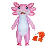 Combinaison Déguisée Gonflable - Habit Fantaisie Axolotl Électrique, Ensemble Animé avec Ventilateur | Tenue de Célébration Humoristique pour Événement Costumé, Accessoire Festif Unisexe, Taille Stand