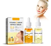 Combinaison d'essences matin C et nuit A, Sérum Visage, Acide Hyaluronique Serum Visage, Gel Anti-âge, Anti-rides et Anti-taches, pour les Soins Quotidiens la Peau pour la Plupart des Types