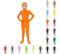 Combinaison d'Halloween à visage ouvert pour garçons et filles - Body extensible uni pour enfant - Joli festival - Vacances - Orange - Body tendance extensible uni pour tout-petits - Pour l'automne et