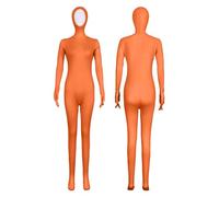 Combinaison d'Halloween pour fille avec mains et pieds liés exposés, combinaison de scène de danse (orange, 3-4 ans)